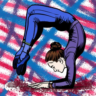 realistic girl doing gymnastics