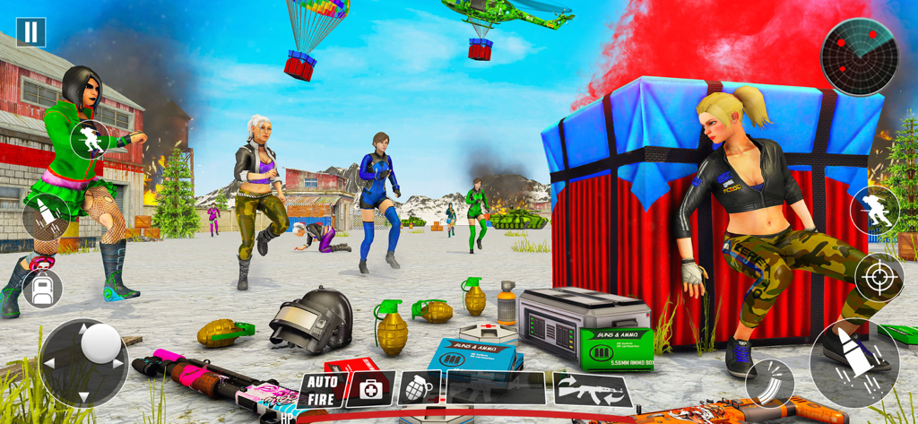 FPS Commando Secret Mission - Tactical battlefield scene in FPS Commando Secret Mission featuring soldiers and military equipment