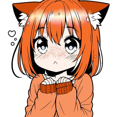 shy anime catgirl