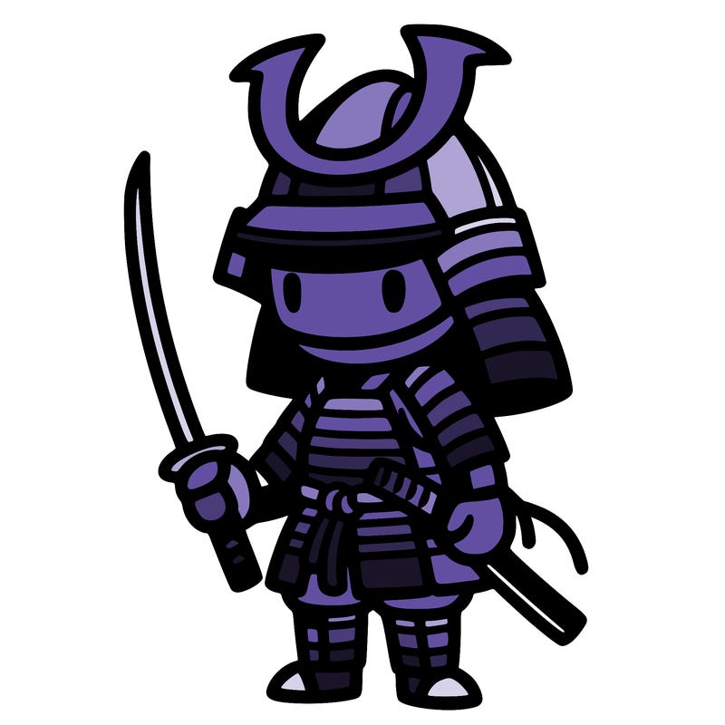 samurai in simple japanese armor