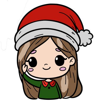 girl with christmas hat