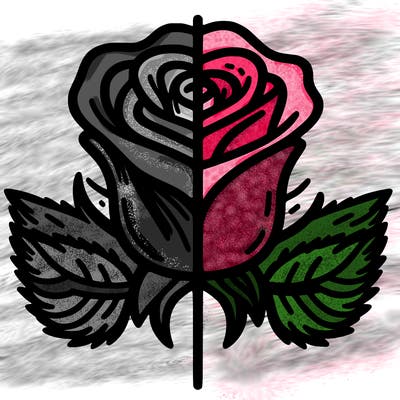 rose split down middle