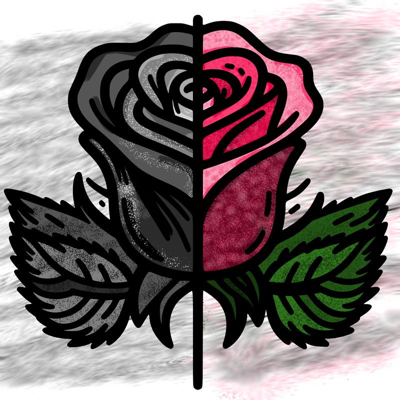 rose split down middle