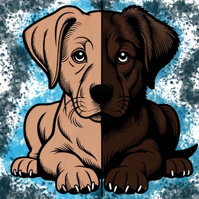 realistic dog split picture