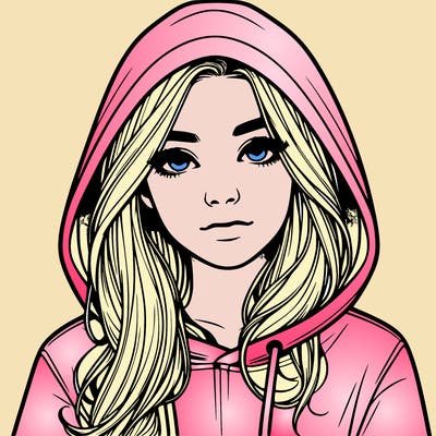 realistic girl with a hoodie