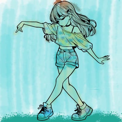 realistic girl danceing