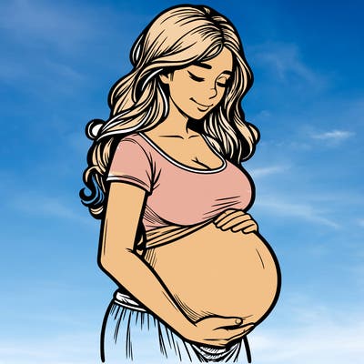 woman heavily pregnant realistic