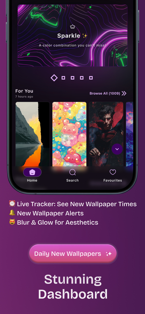 Palette Dark 8K Wallpaper - Palette Dark 8K Wallpaper app dashboard featuring the latest aesthetic wallpapers and live update tracker