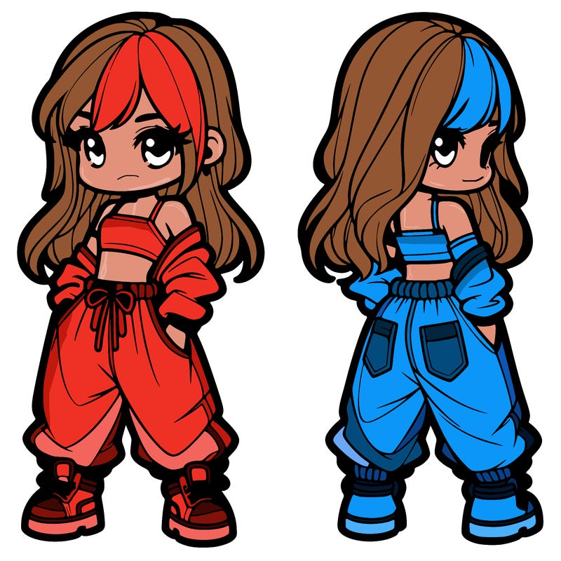 girl in crop top and baggy pants