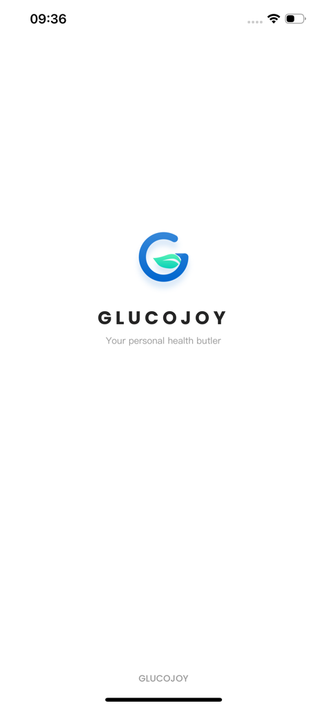 GlucoJoy - GlucoJoy app splash screen with logo and tagline