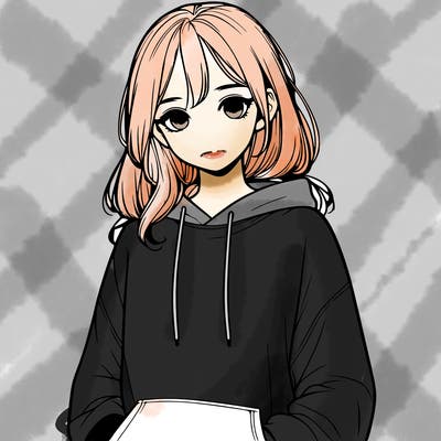 realistic girl with sweat shirt on