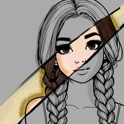 realistic girl with braids