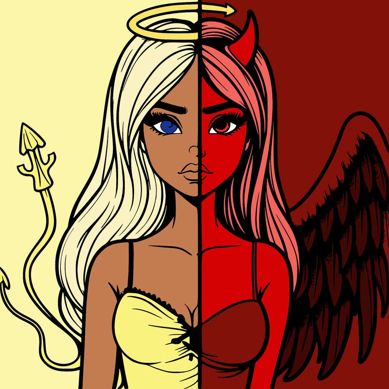 devil vs angel realistic girl