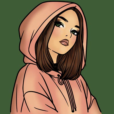 a realistic girl in a hoodie