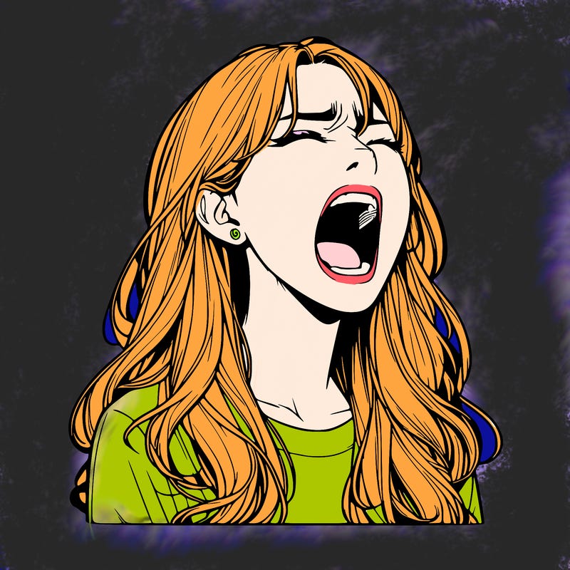 screaming realistic, girl