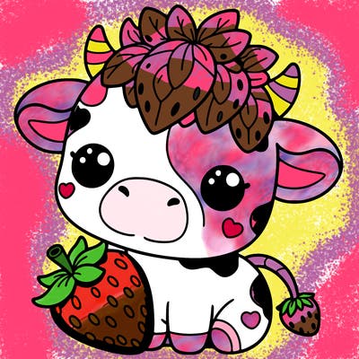 cute strawberry cow