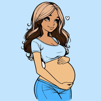 realistic pregnant girl