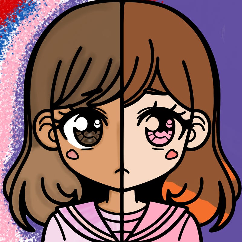 a split of a girl