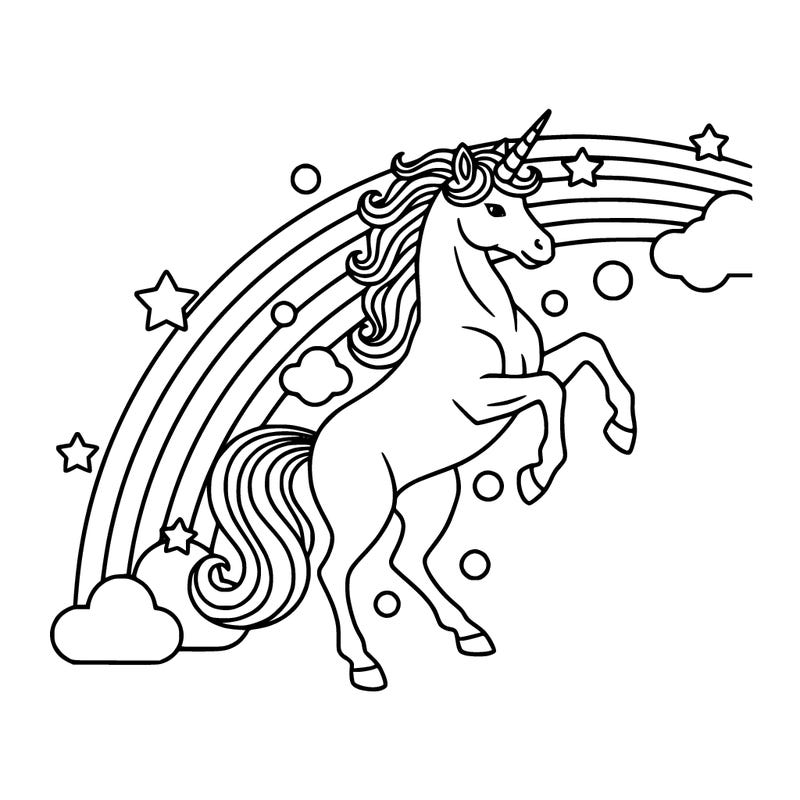 a pretty rainbow with a unicorn