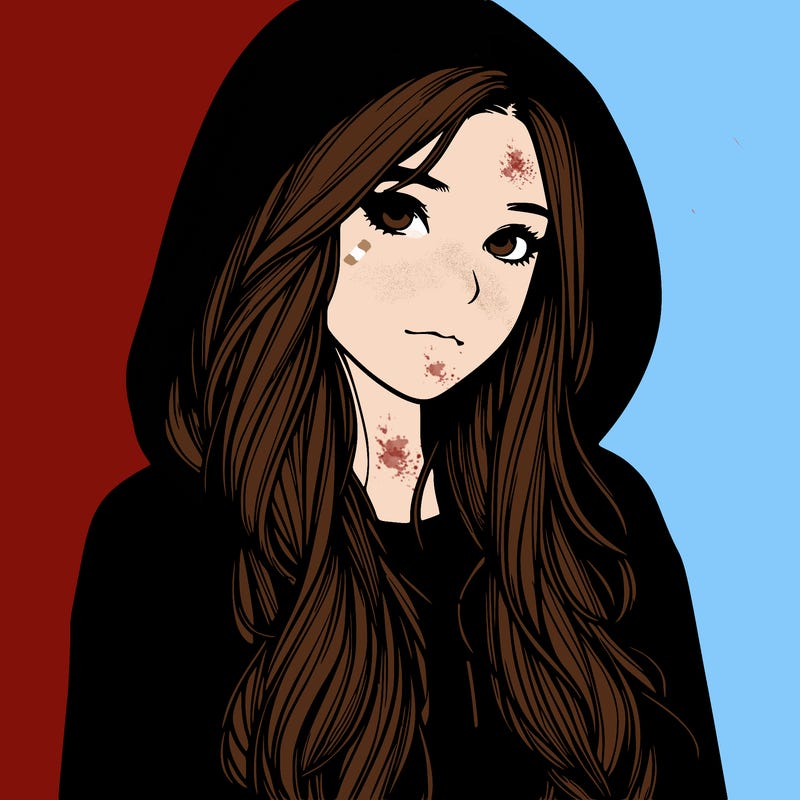 realistic girl with hoodie