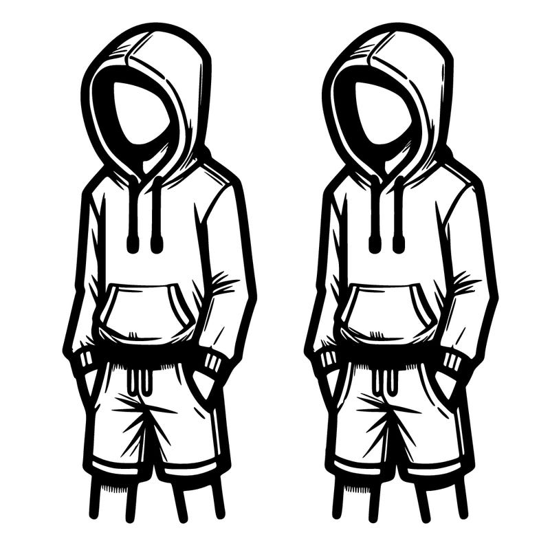 a guy in a hoodie and shorts