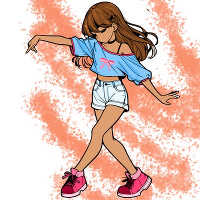 realistic girl danceing