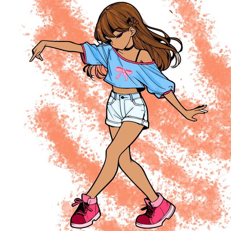 realistic girl danceing