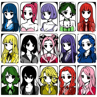 girls that look diffrent anime