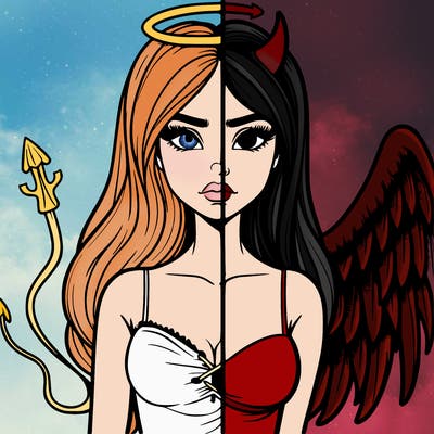 devil vs angel realistic girl