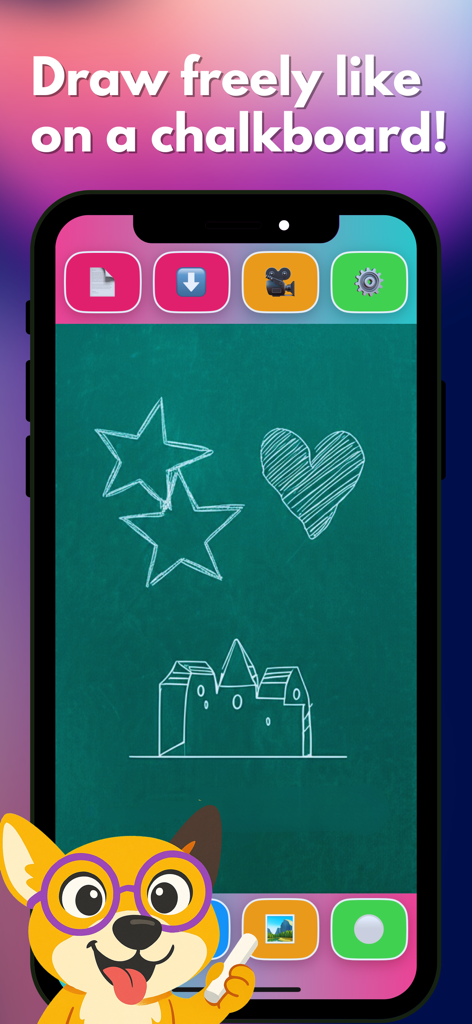 Draw Kids & Paint Kid Pad - Digital chalkboard drawing feature in the Draw Kids and Paint Kid Pad app