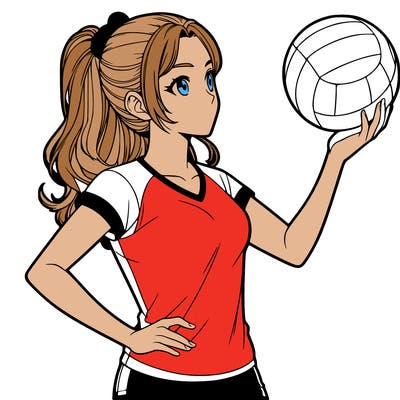 realistic girl volleyball player*