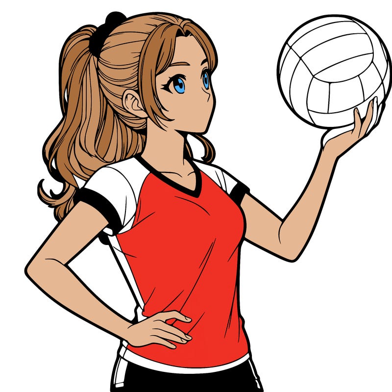 realistic girl volleyball player*