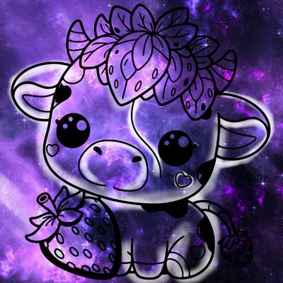 cute strawberry cow