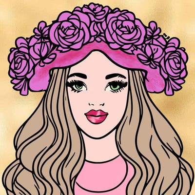 girl with flowers crown