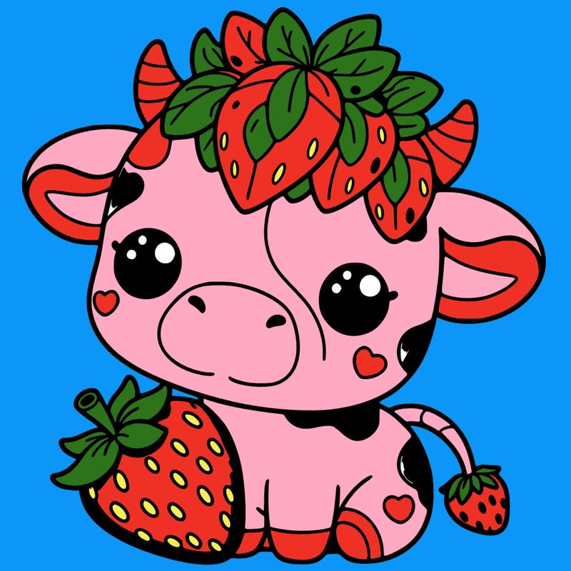 cute strawberry cow