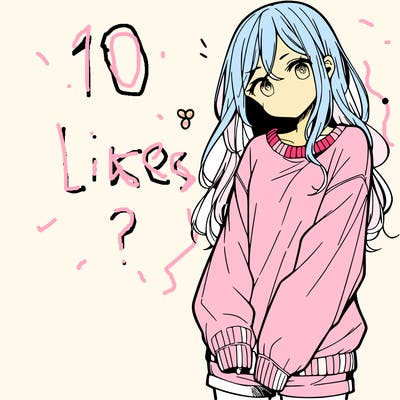 manga teen girl  in a sweater and baggy pants