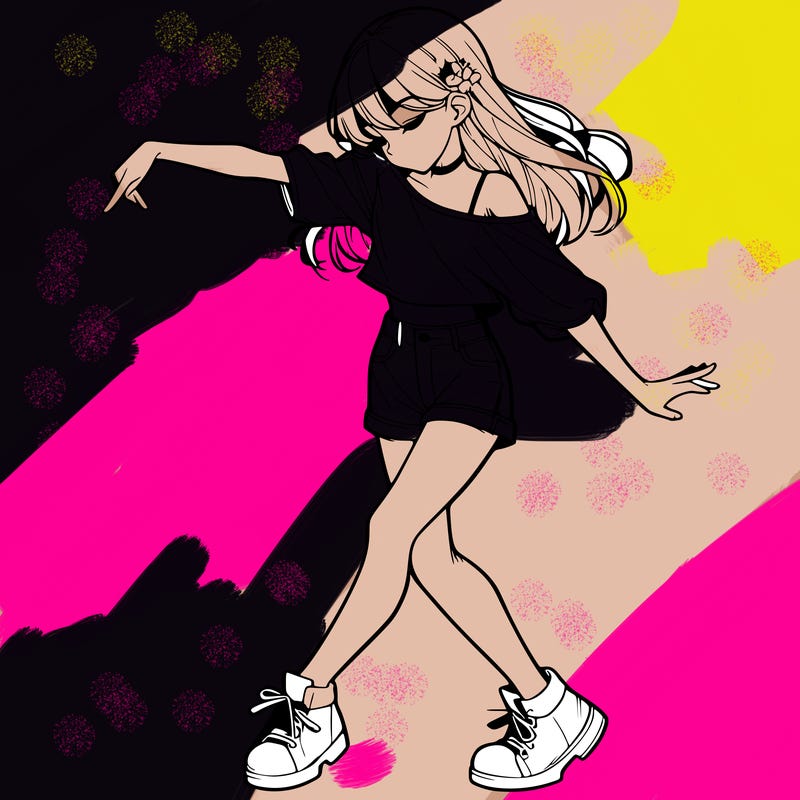 realistic girl danceing