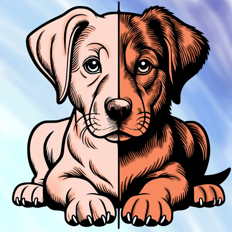 realistic dog split picture