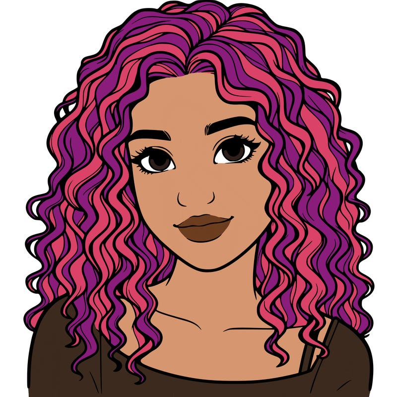 realistic, teenage girl with curly hair
