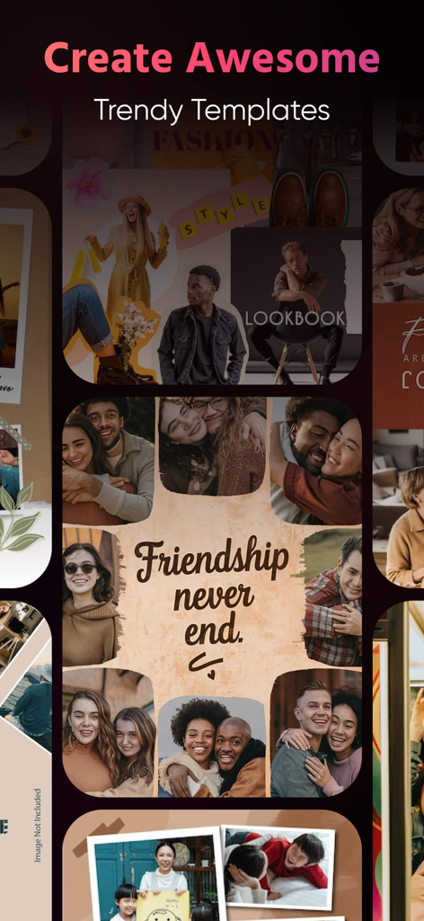 Grid Square Cut-Carousel Maker - Collection of aesthetic and trendy photo templates for social media carousels and grid posts