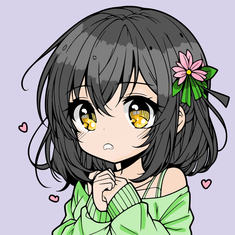 shy anime girl in love