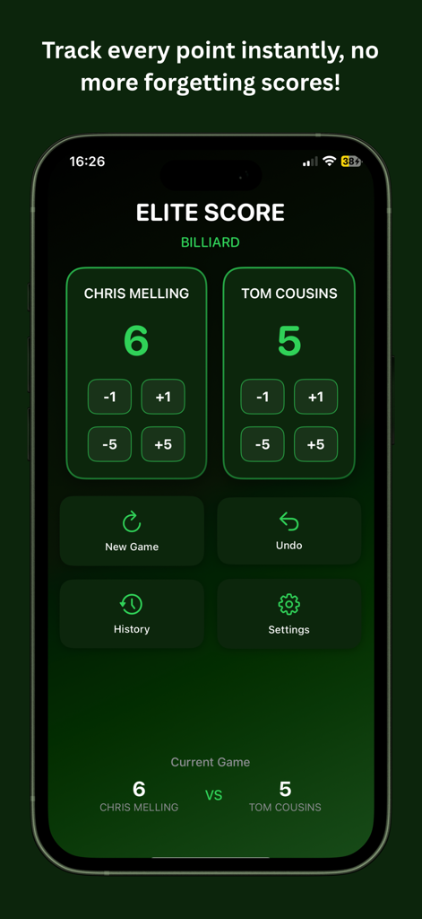 Elite Score Billiard | El marcador definitivo para cada partida