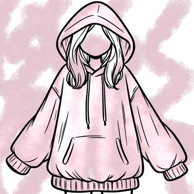 girl in oversized hoodie