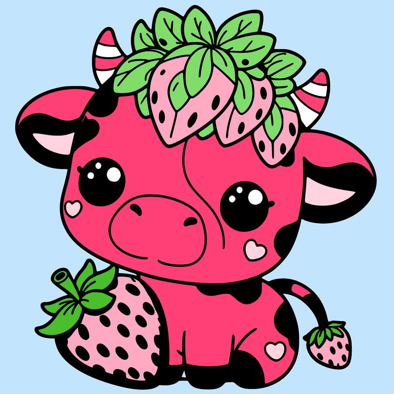 cute strawberry cow