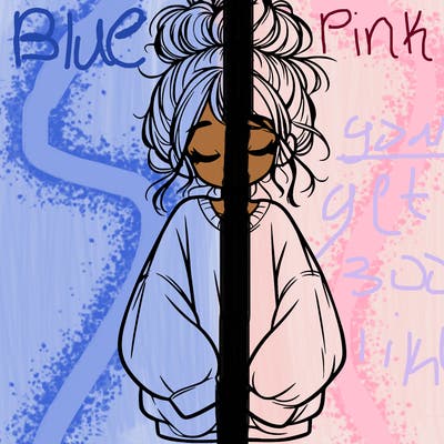 girl with baggy sweatshirt and messy bun