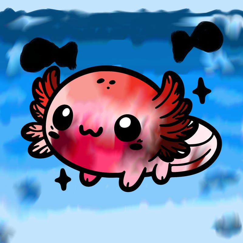 cute easy baby axolotl