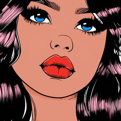 really realistic girl with lips