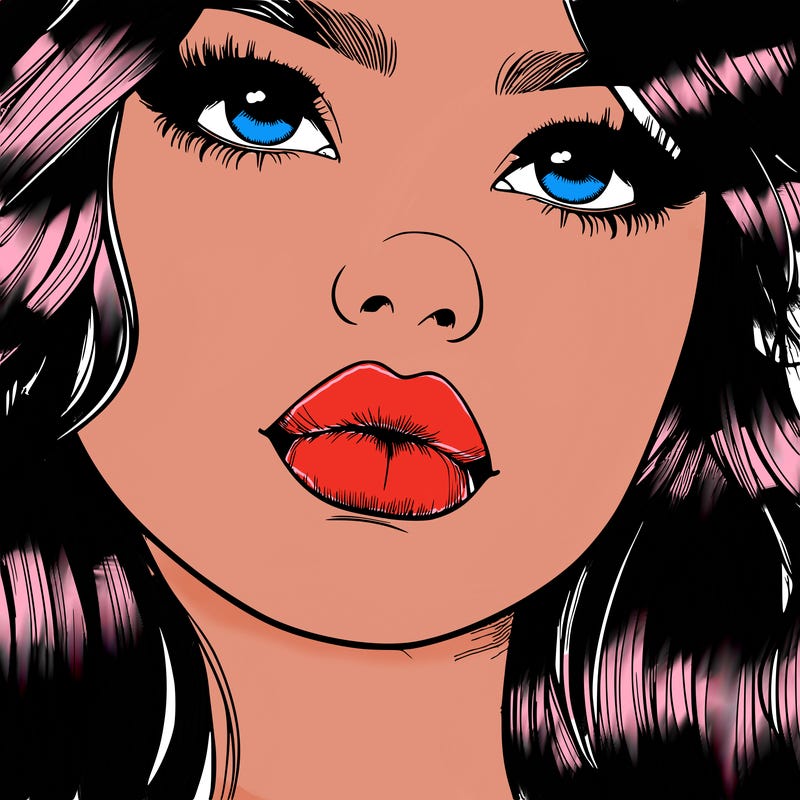 really realistic girl with lips