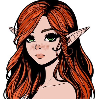 elf girl realistic dark fantasy