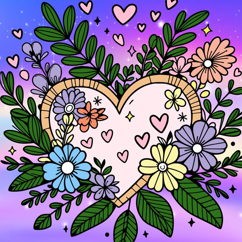 heart with flowers